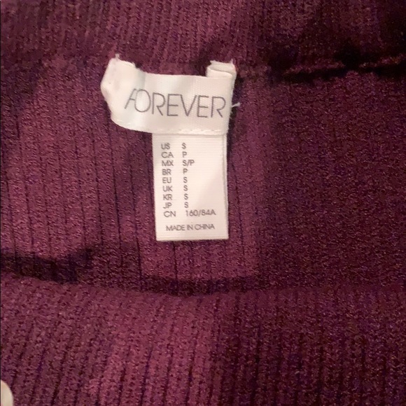 Plum ribbed midi skirt - Picture 3 of 3